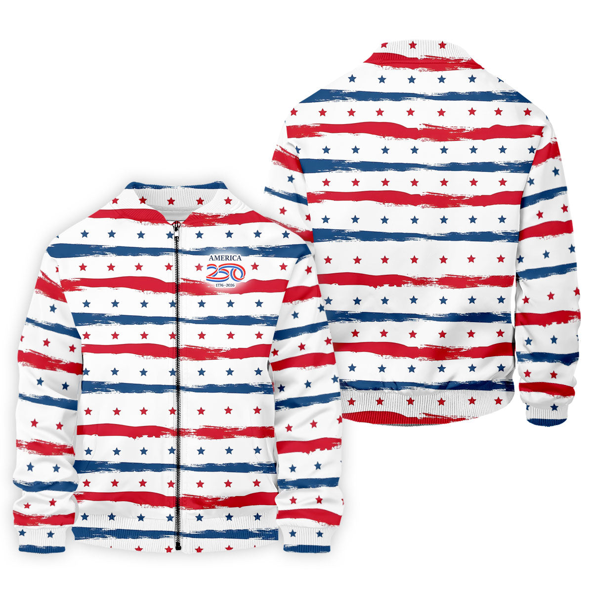 America 250 Red White Blue Stars And Stripes Golf Tops For Men, Patriotic 4th Of July Golf Shirts For Men