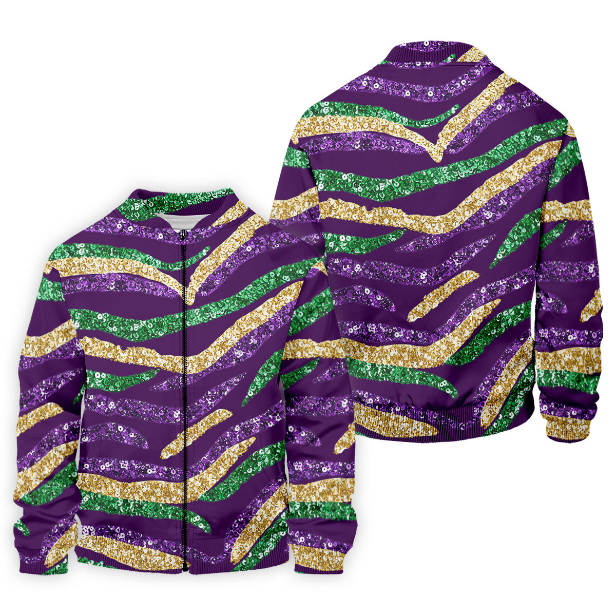 Purple Green Gold Sequin Pattern Purple Golf Shirt, Mardi Gras Golf Shirt, Polo ShirtFor Men