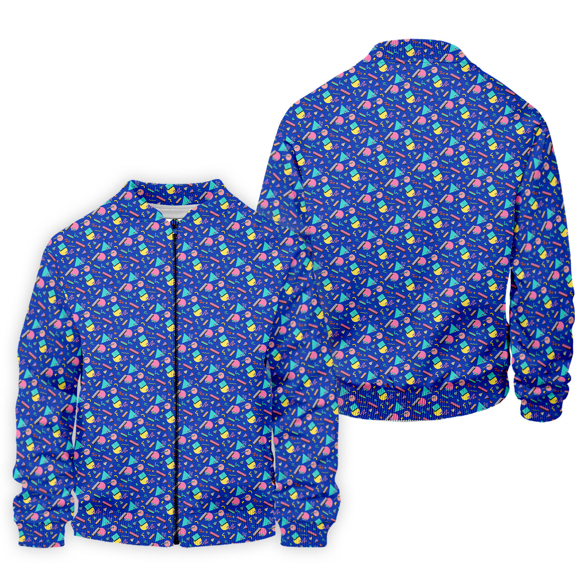 Memphis Pattern Hawaiian Golf Shirt, Retro Summer Men's Golf Shirt, Polo Shirts For Men