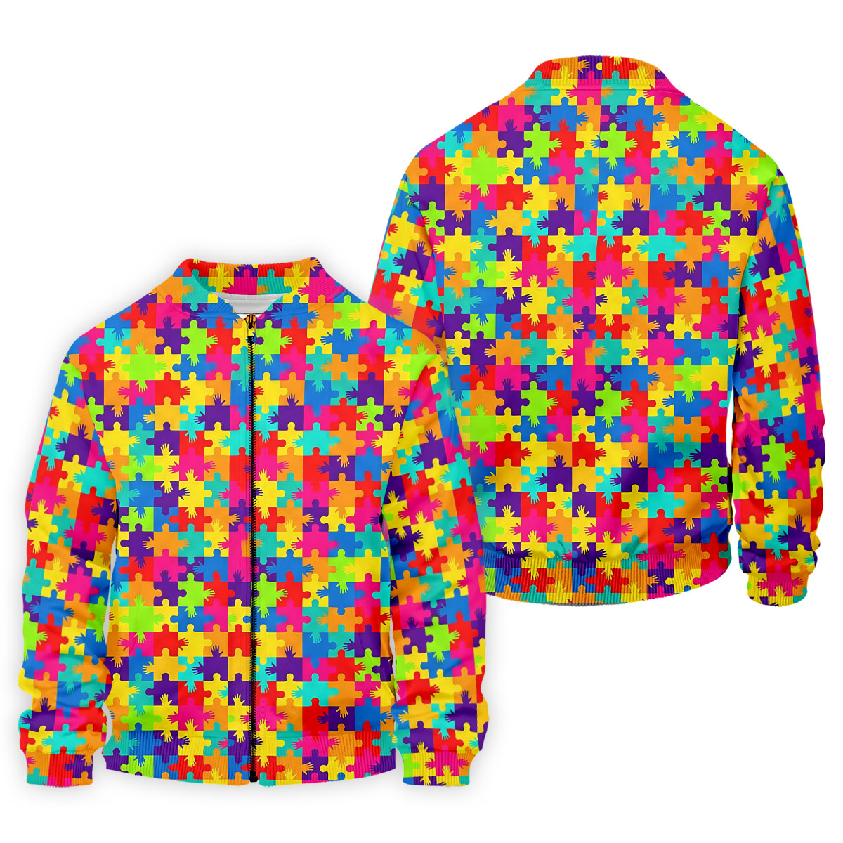 Colorful Handprints Autism Awareness Puzzle Golf Tops For Men, Polo Shirt Men, Golf Shirts For Men