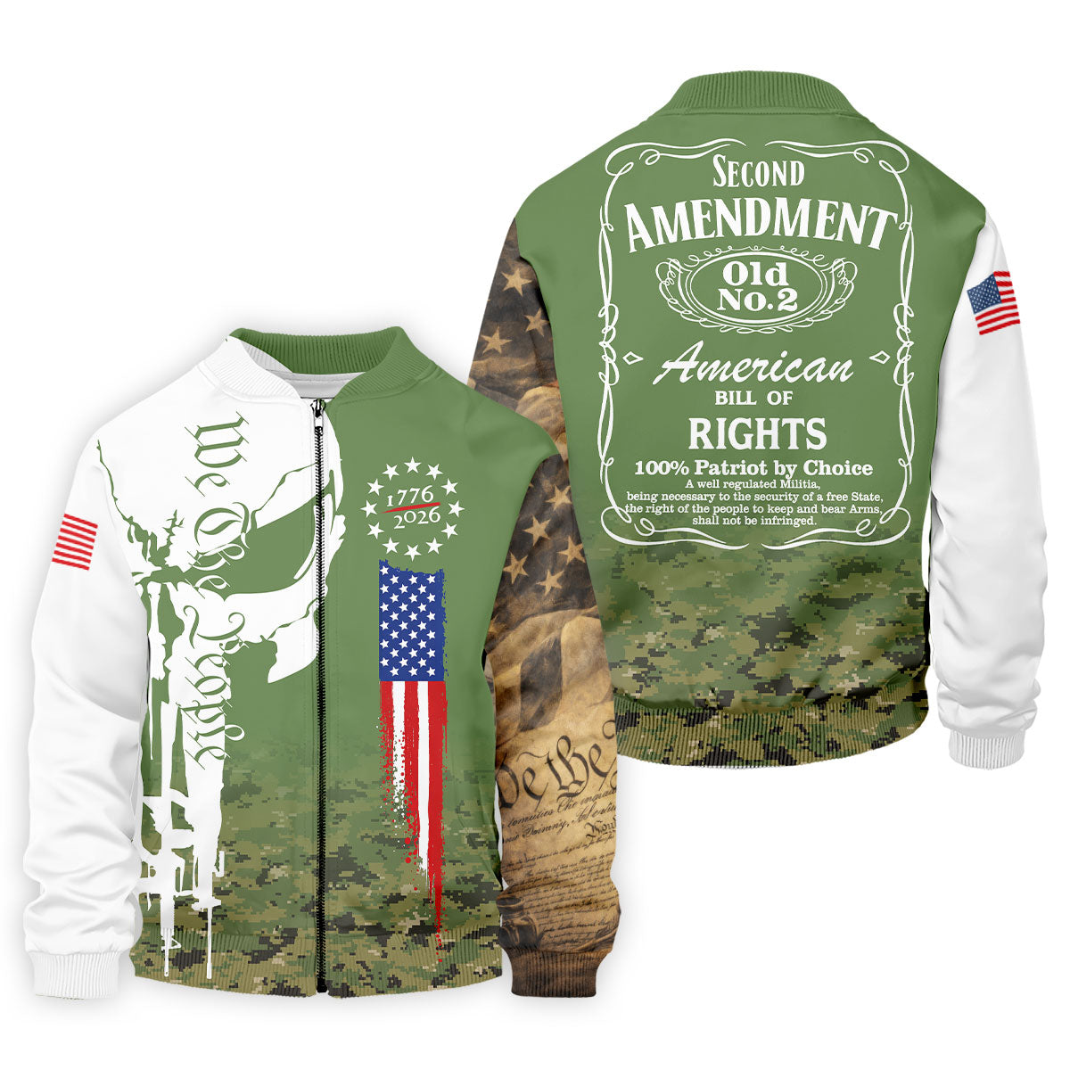 American Bill Of Rights Father's Day Camo Golf Shirt, 250 Years 4th Of July Polo Shirt Men