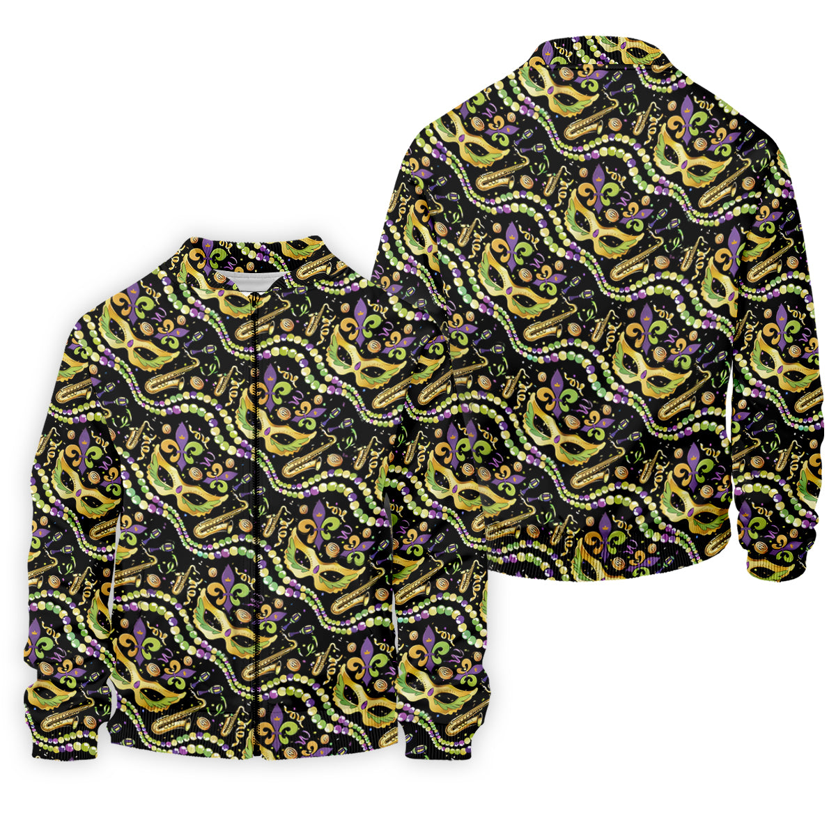 Gold Masquerade Mask Beads String Mardi Gras Golf Shirt, Polo ShirtFor Men, Golf Shirts For Men
