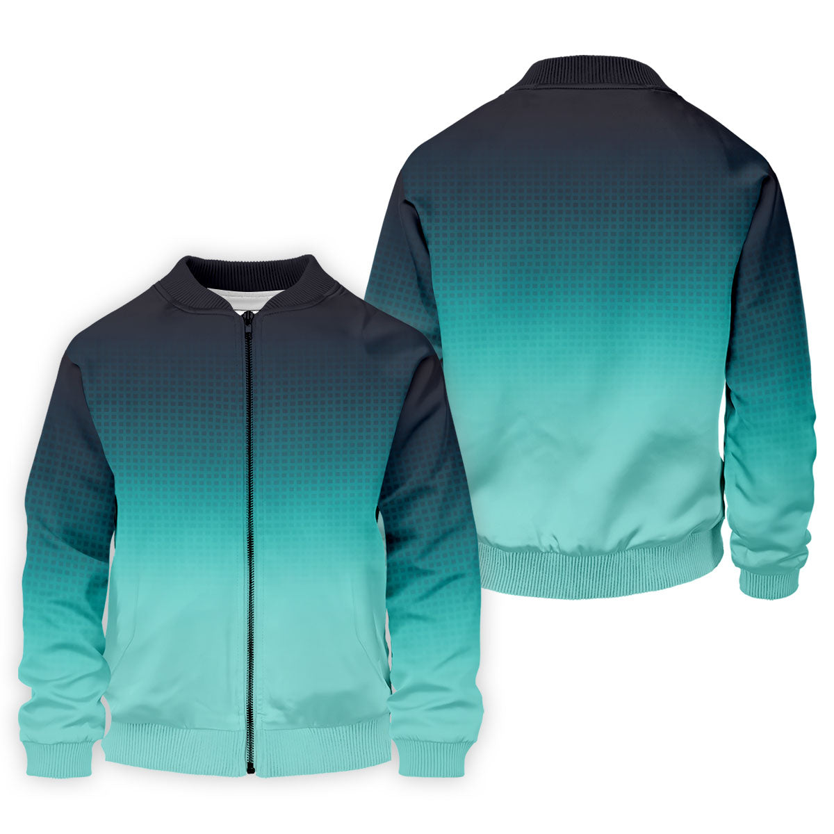 Turquoise Gradient Hawaiian Golf Shirt, Golf Tops For Men, Polo Shirtor Men