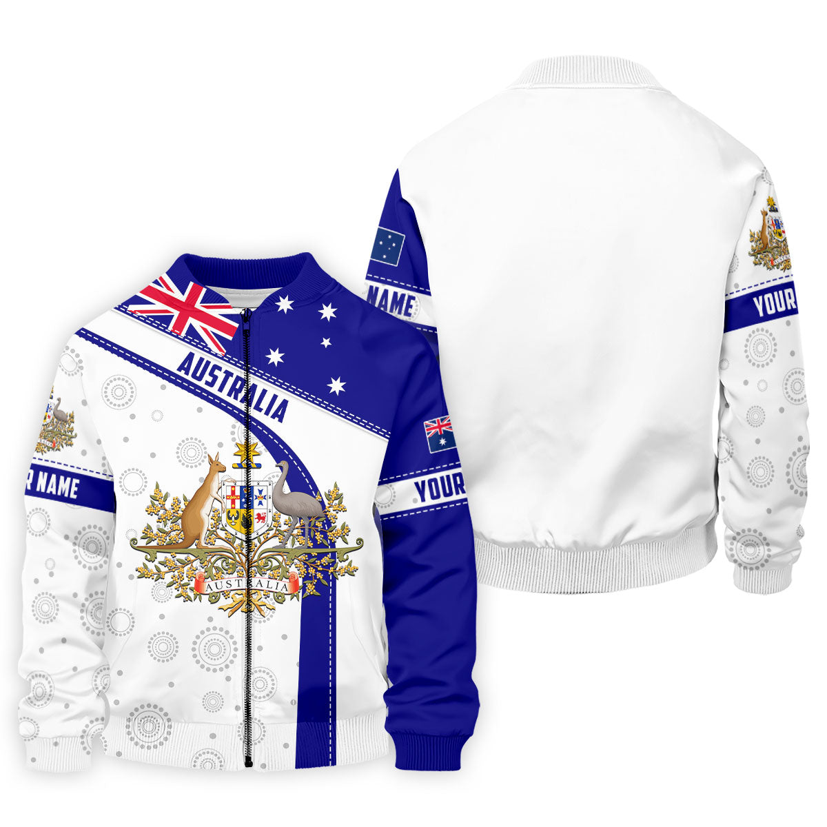 Australian Coat Of Arms Golf Tops For Men, Australia Flag Print Polo Shirt Men