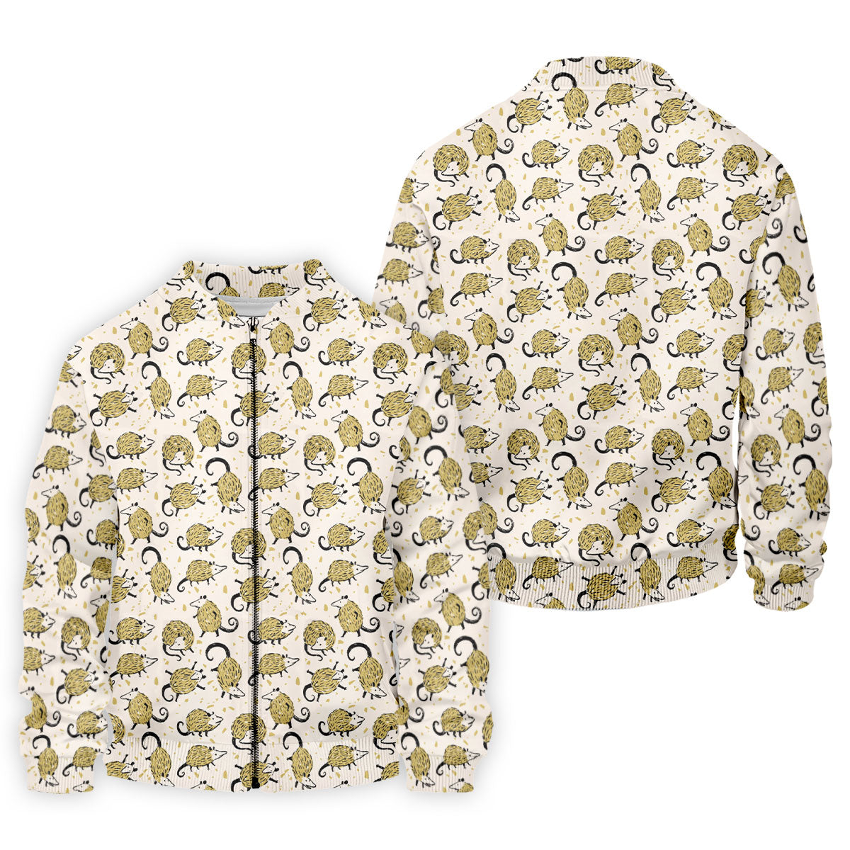 Cute Opossum Seamless Pattern Golf Tops For Men, Cute Golf Outfit, Polo Shirtor Men