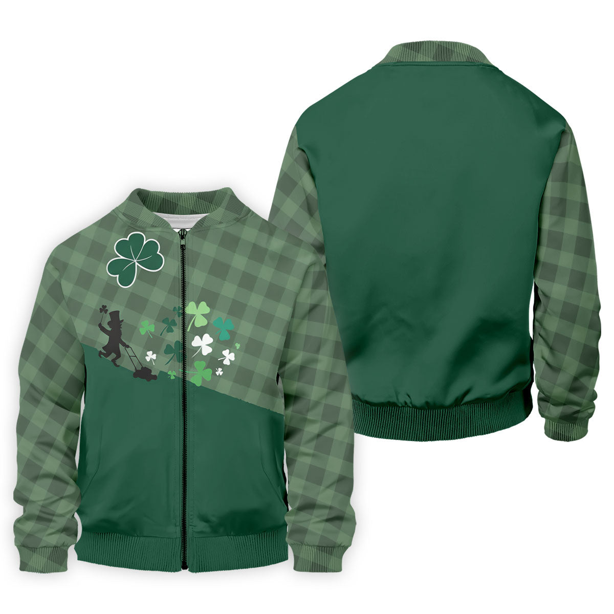 Green Checkered Leprechaun Shamrock St Patrick's Day Golf Shirt, Performance Golf Shirt, Polo ShirtFor Men