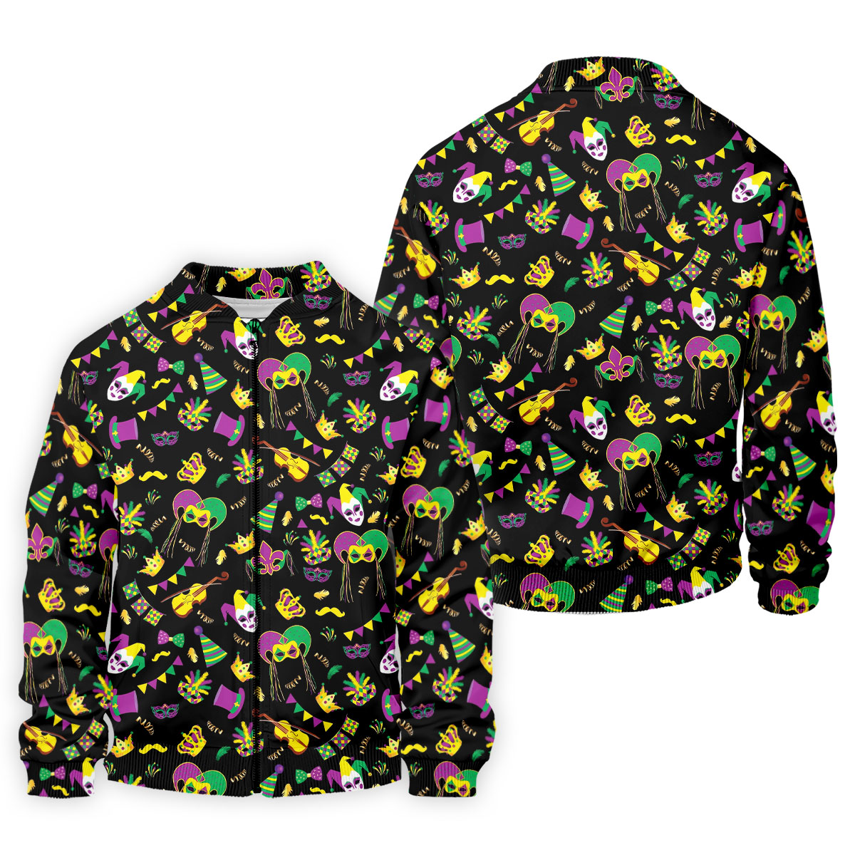 Festive Mask Purple Green Gold Mardi Gras Golf Shirt, Polo ShirtFor Men, Golf Shirts For Men