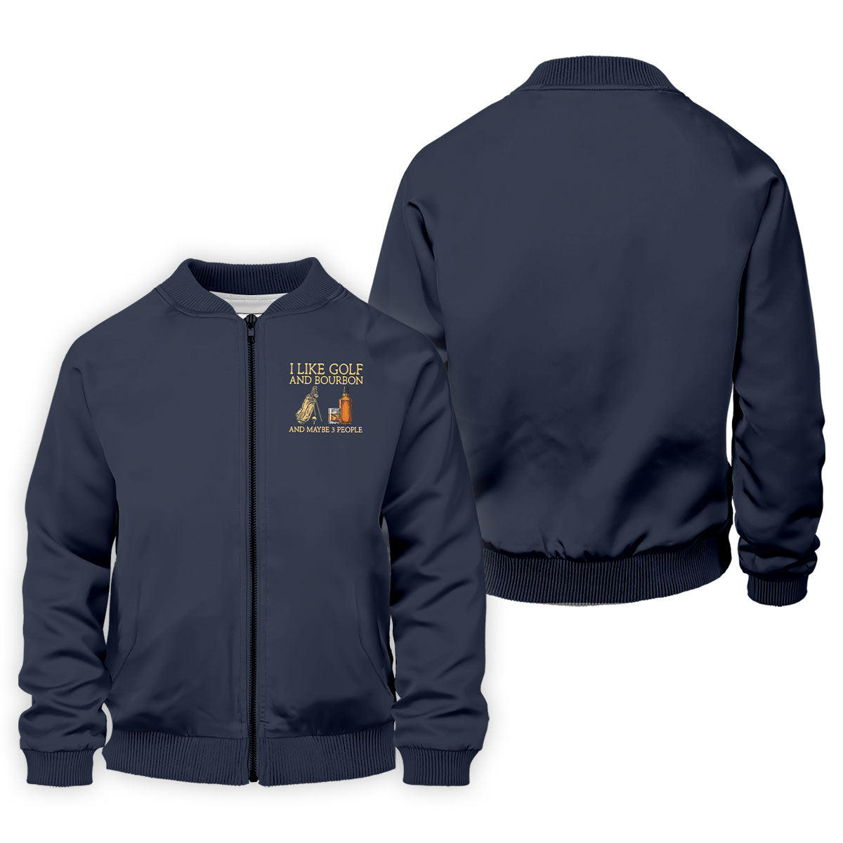 I Like Golf And Bourbon Navy Golf Shirt, Golf And Whiskey Golf Shirts For Men, Men's Funny Golf Shirts