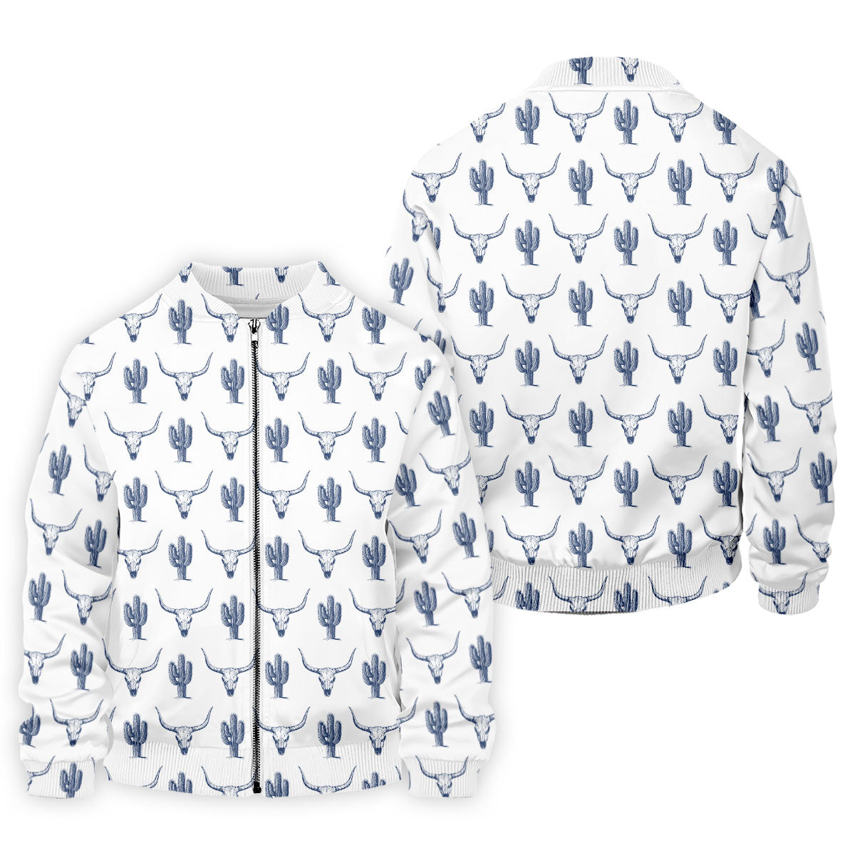 Western Longhorn And Cactus Pattern Hawaiian Golf Shirt, Golf Shirts For Men, Polo Shirts For Men
