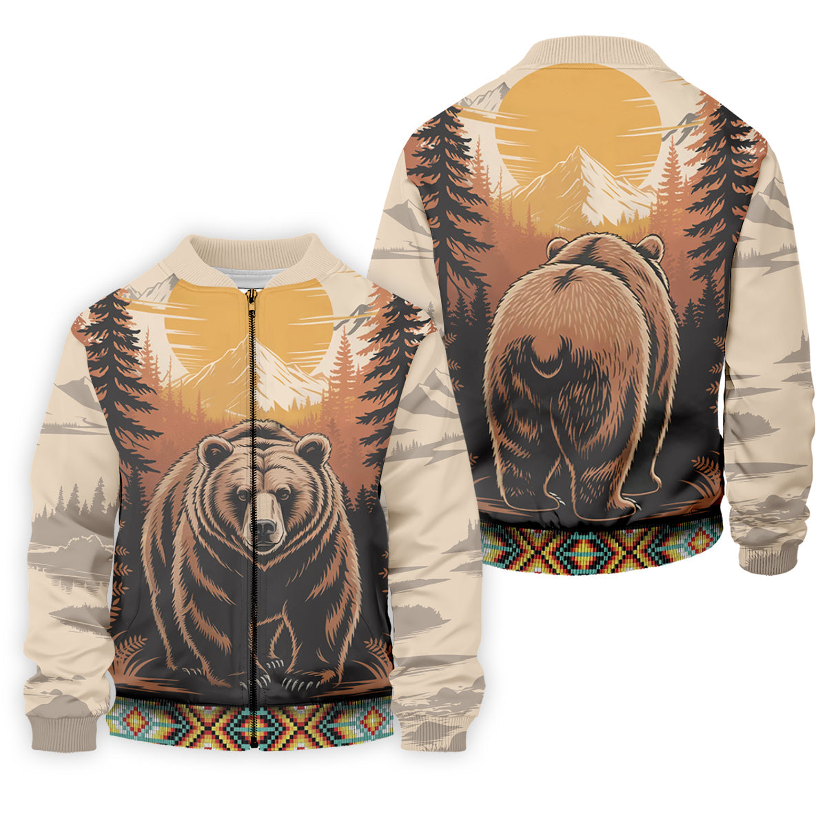 Native Heritage Wild Bear Golf Tops For Men, Native American Ancestry Polo Shirt Men, Indigenous Peoples Month