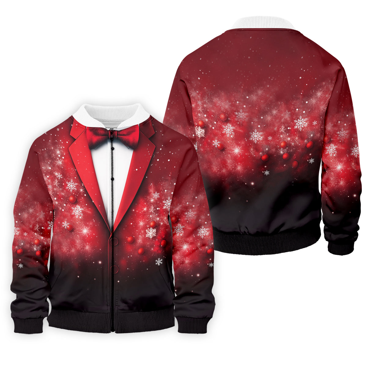 Black And Red Christmas Glitter Print Men's Golf Polo Shirtristmas Golf Shirt, Golf Gift For Men