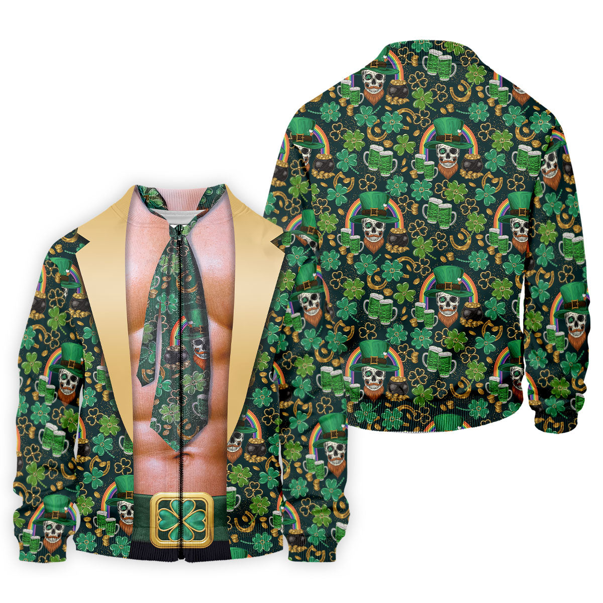 Funny Costume Shamrock St Patrick's Day Golf Shirt, Performance Golf Shirt, Polo ShirtFor Men
