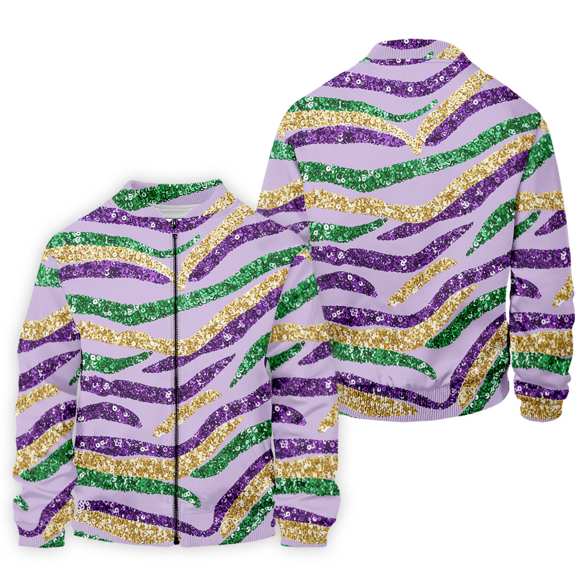 Purple Green Gold Sequin Pattern Light Purple Mardi Gras Golf Shirt, Polo ShirtFor Men, Golf Shirts For Men