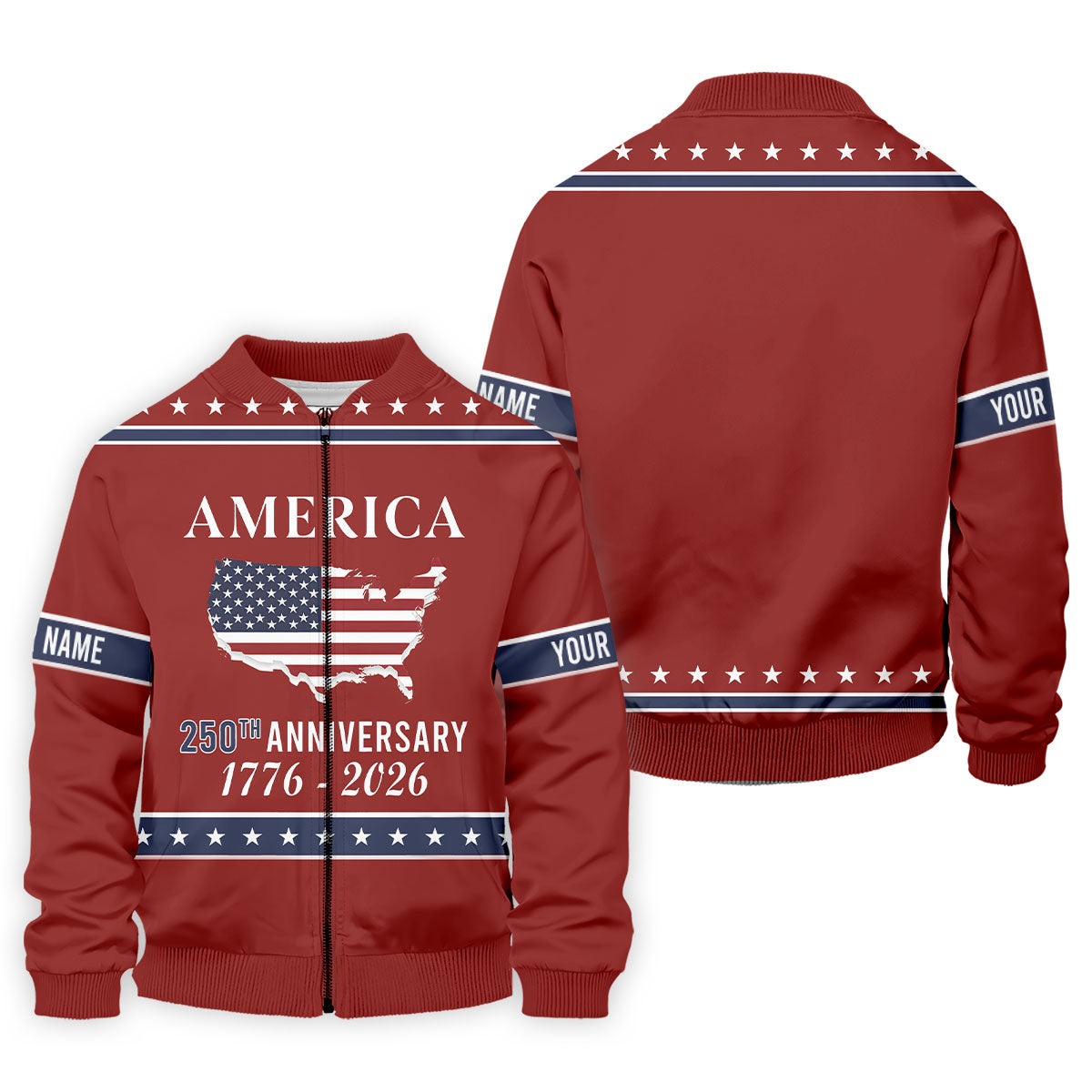 America 250th Anniversary 1776-2926 Red Golf Shirt, 4th Of July Patriotic Golf Shirts For Men