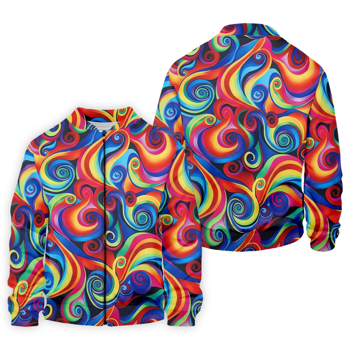 Colorful Rainbow Swirl Abstract Golf Shirt, Men's Golf Shirt, Golf Polo Shirts For Men, Men's Golf Apparel