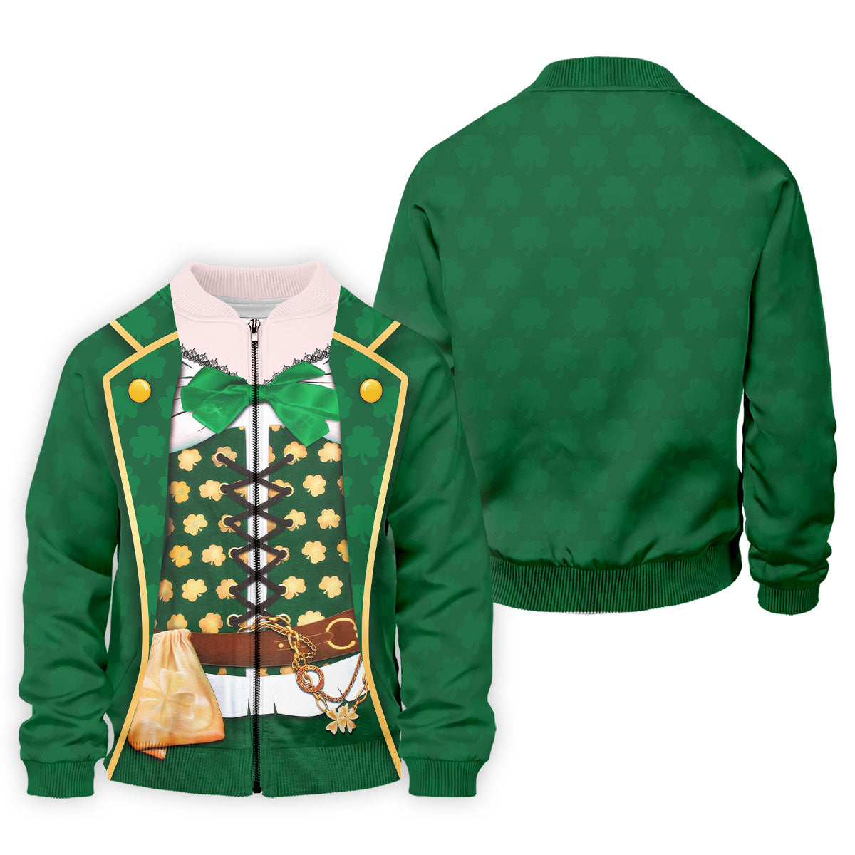 St Patrick's Day Green Leprechaun Costume Print Golf Shirt, Men's Golf Shirt, Golf Gift For Men