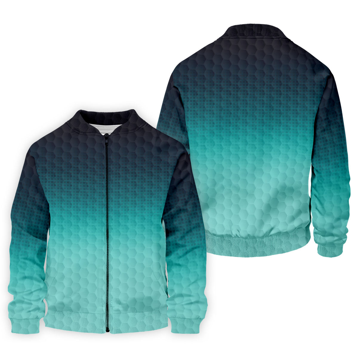Turquoise Gradient Golf Ball Pattern Hawaiian Golf Shirt, Golf Shirts For Men