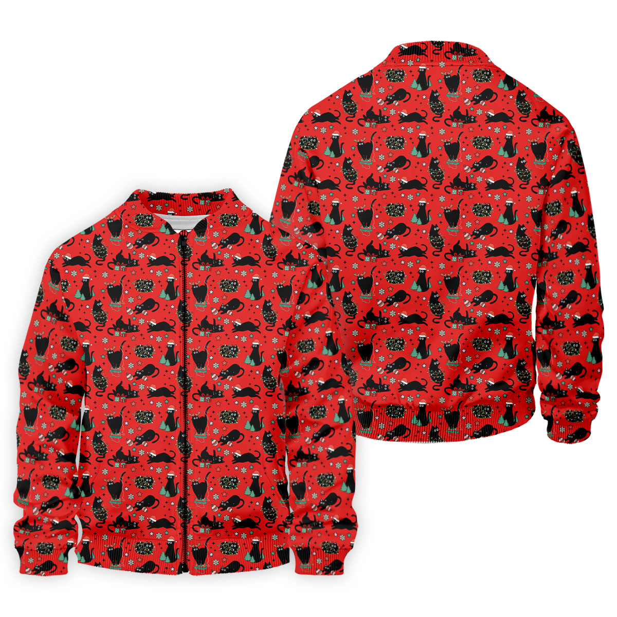 Xmas Black Cat Red Golf Shirt, Polo ShirtFor Men, Christmas Golf Shirt, Golf Gift For Men, Christmas Golf Gift