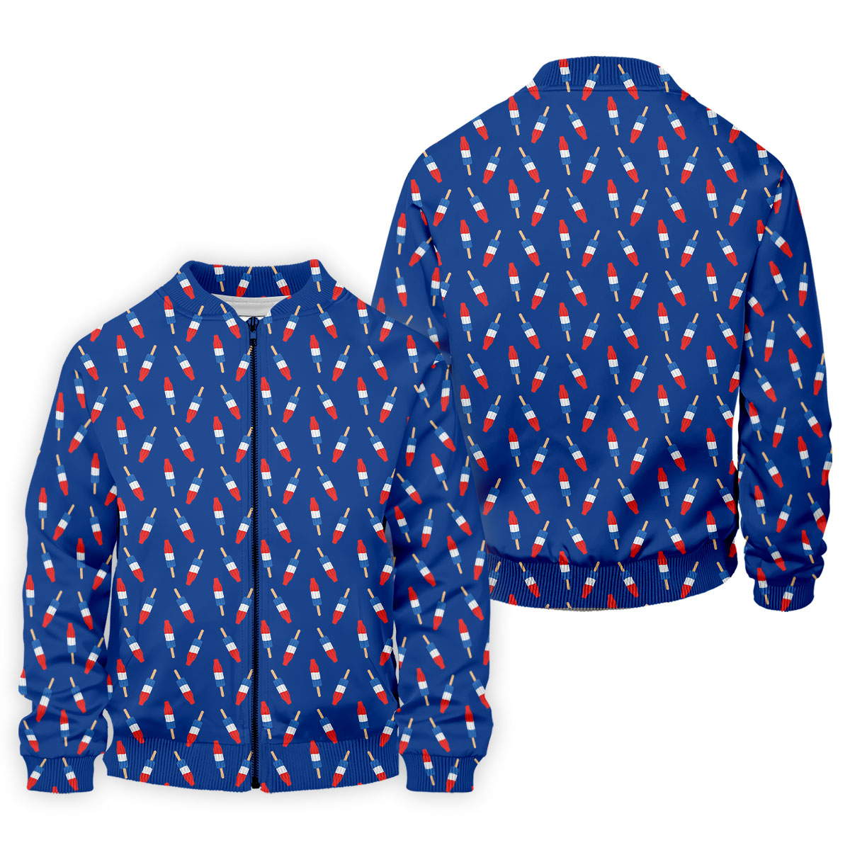 Red White Blue Patriotic Popsicles 4th Of July Golf Shirt, 250th Anniversary Golf Shirts For Men