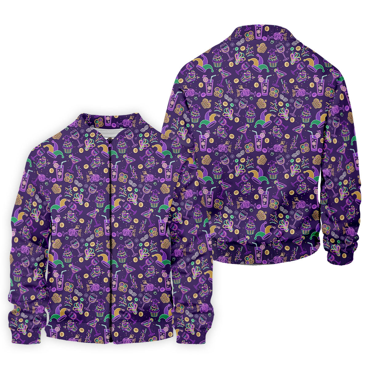 Mardi Gras Food Green Gold Purple Golf Tops For Men, Polo ShirtFor Men, Golf Shirts For Men