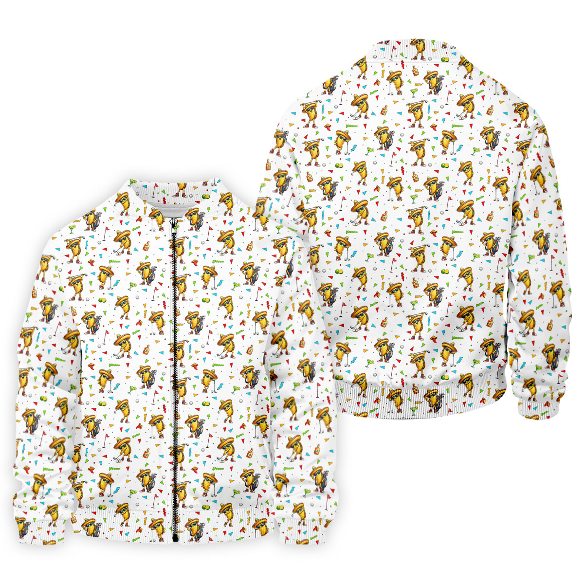 Fairway Fiesta Taco Margarita Mexico Theme White Golf Shirt, Men's Golf Shirts, Polo ShirtFor Men