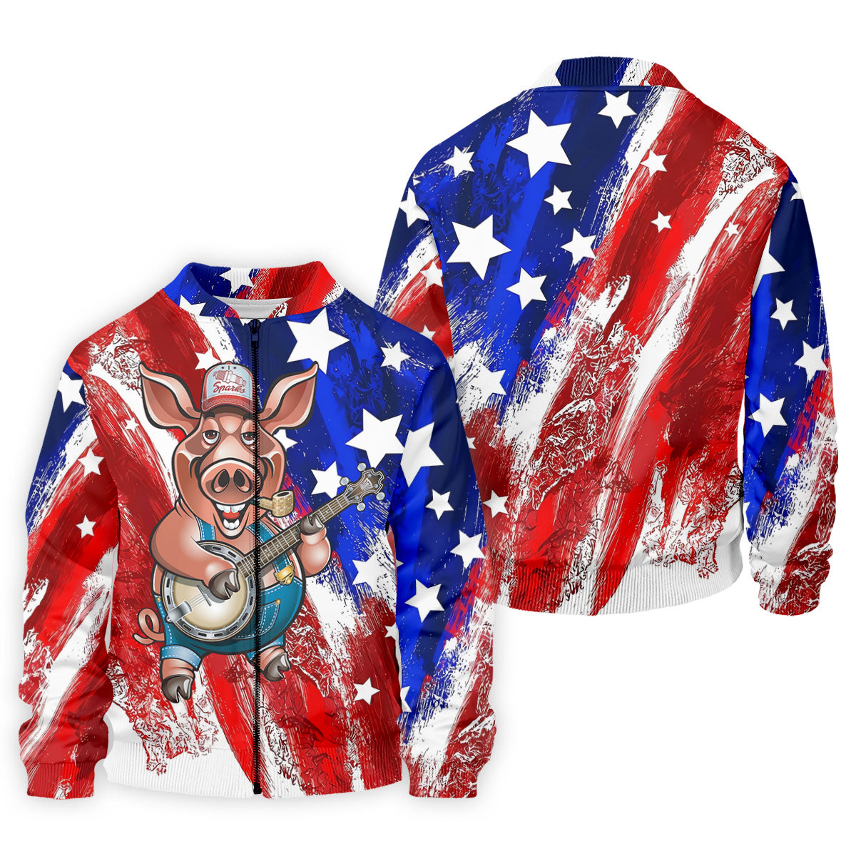 Patriotic American Flag Brush Strokes Funny BBQ 250th Anniversary Polo Shirt Men, Golf Shirts For Men