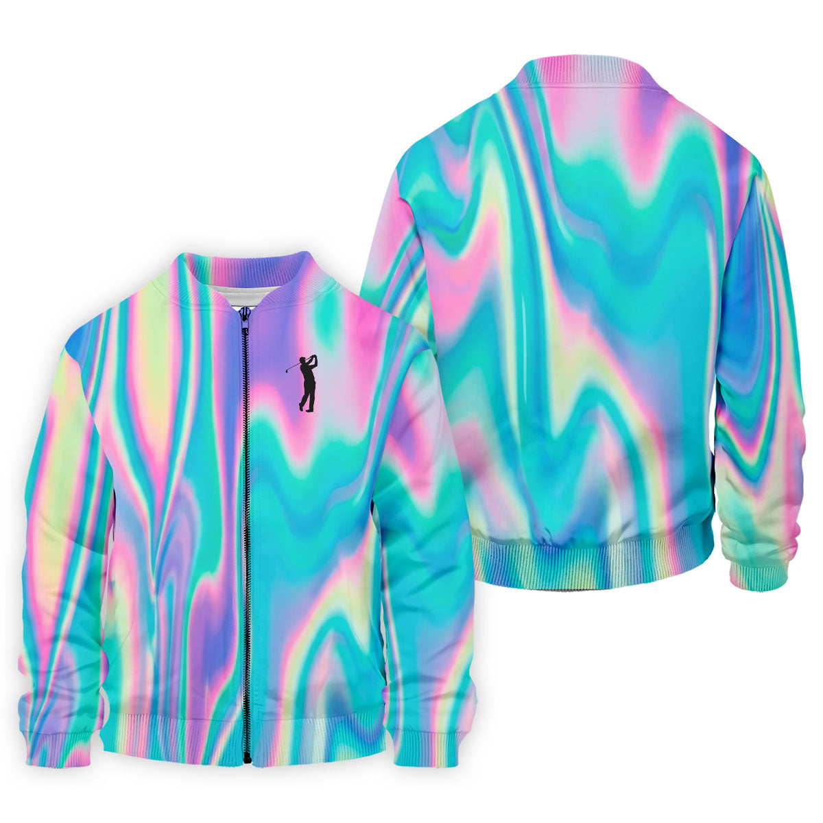 Shimmering Gradient Pattern Golf Shirts For Men, Polo ShirtFor Men, Golfing Apparel