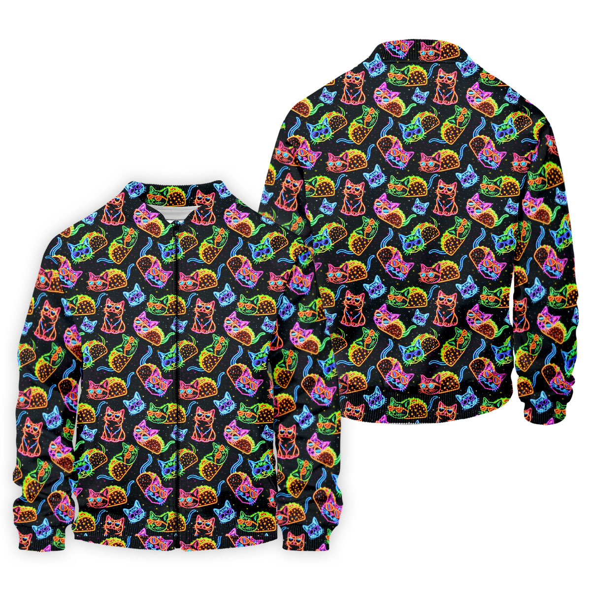 Neon Cats Tropical Vibe Golf Tops For Men, Cute Golf Outfit, Golf Shirts For Men, Polo ShirtFor Men