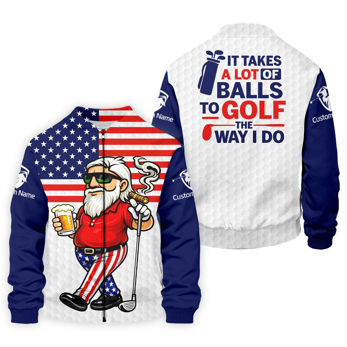 It Takes A Lot Of Ball To Golf The Way I Do Patriotic Man 4th Of July Golf Shirt, 250 Years Polo Shirt Men