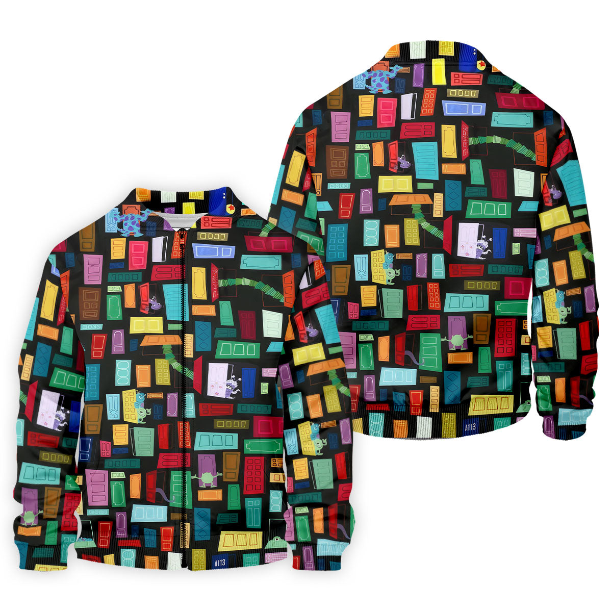 Monster Door Golf Shirt, Colorful Animated Monster World Pattern, Golf Shirt For Men