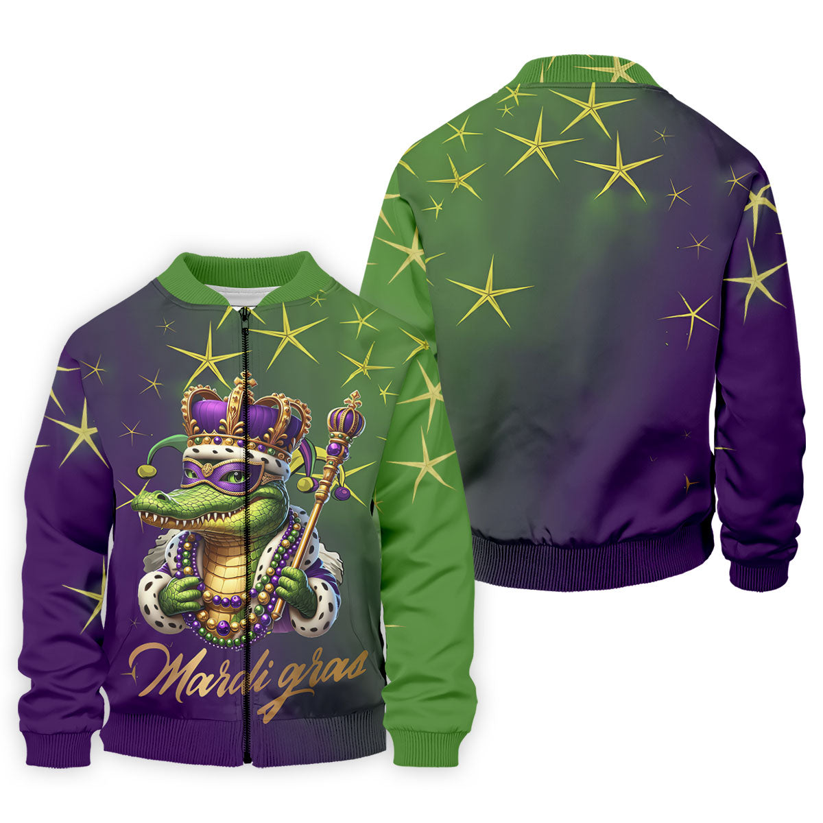 Mardi Gras Aligator Crown Mask Purple Green Gold Golf Tops For Men, Polo ShirtFor Men, Golf Shirts For Men