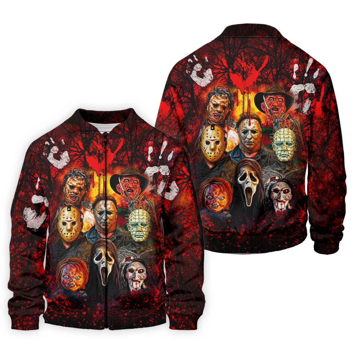 Halloween Horror Character Hawaiian Golf Shirt, Men's Golf Shirt, Golf Shirts For Men