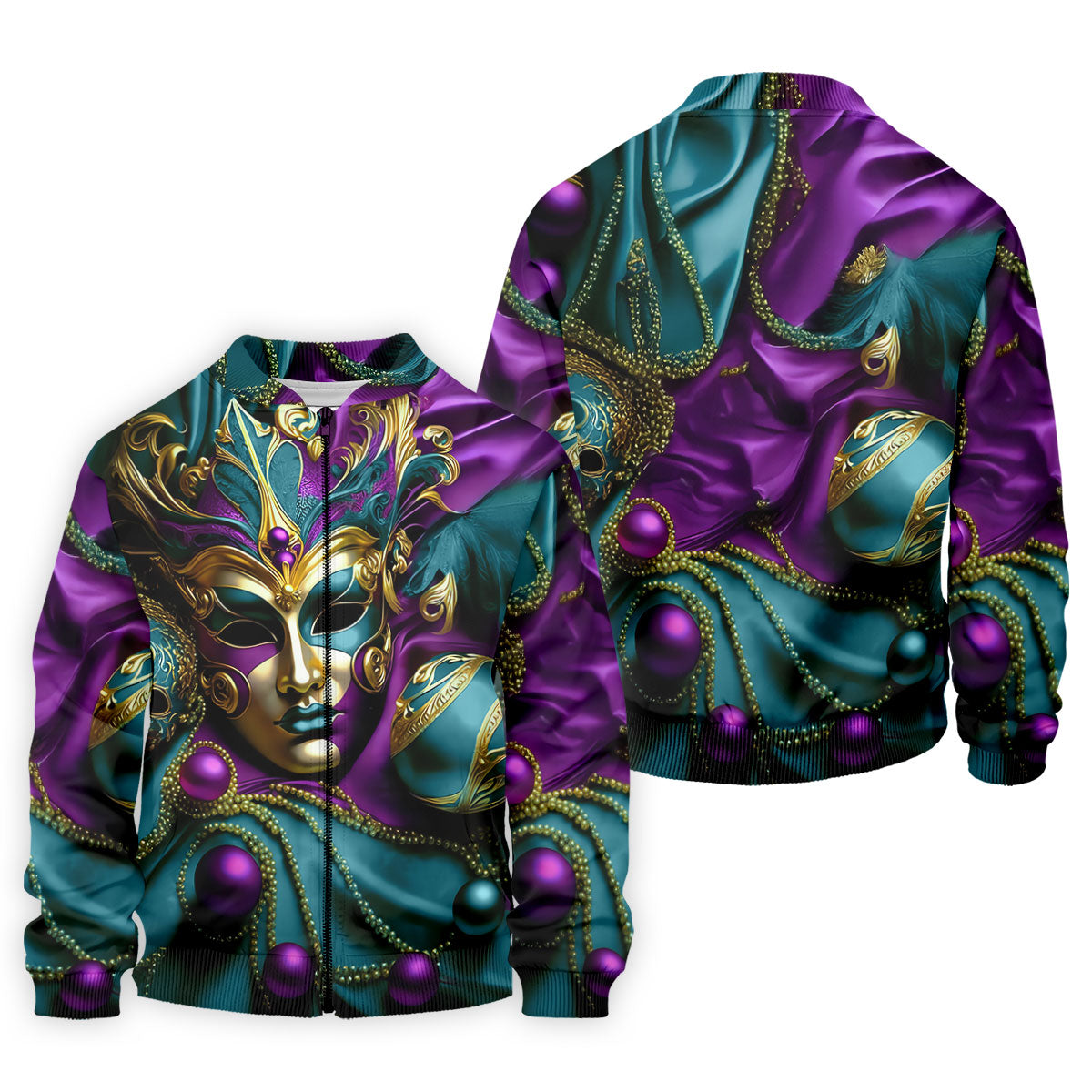Mardi Gras Face Mask Turquoise Golf Shirt, Polo ShirtFor Men, Golf Shirts For Men, Polo For Men