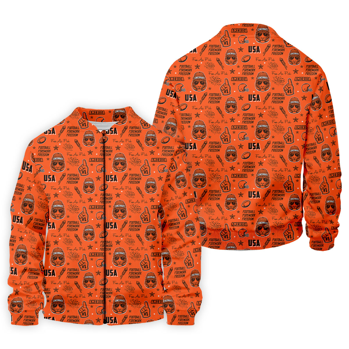 Bengal Tiger Head Orange And Black Sport Polo, American Football League Gift Ideas For Football Fans