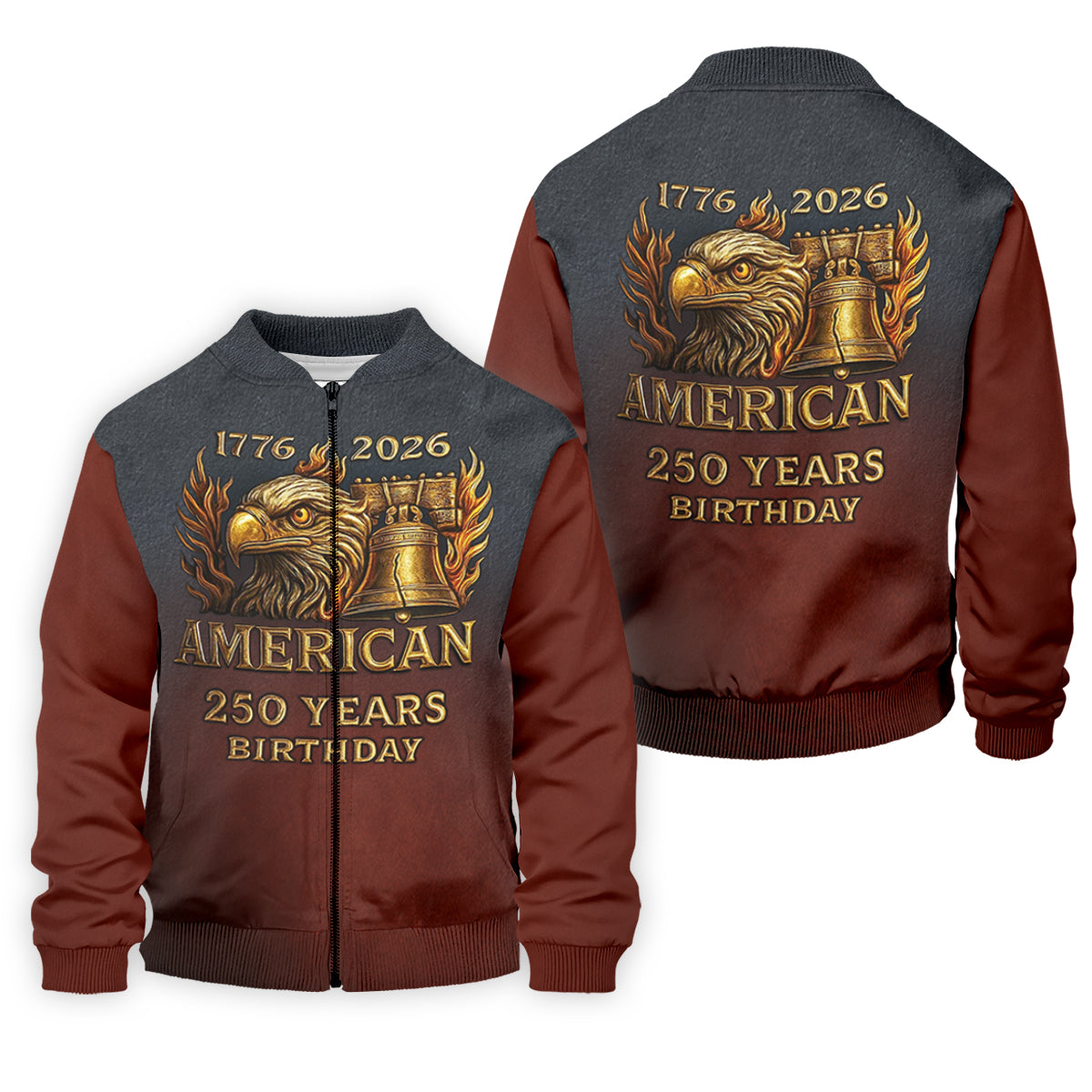 American 250 Years Birthday Navy And Maroon Golf Shirts For Men, 250th Anniversary Polo ShirtFor Men