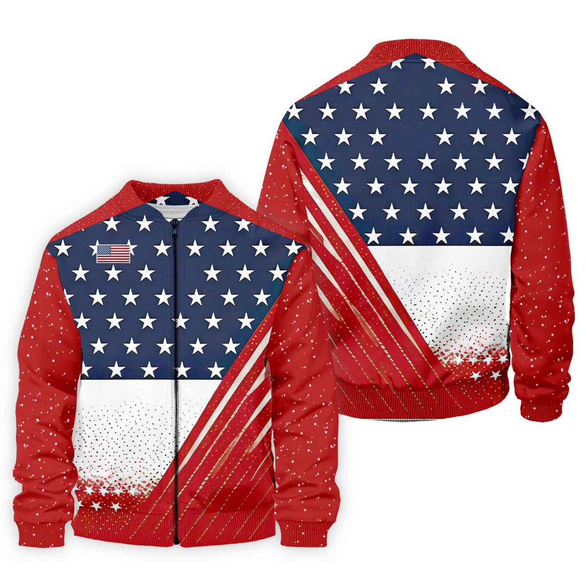 White Star Patriotic 4th Of July American Flag Golf Polo Shirtatriotic Golf Shirt, Golf Shirts For Men