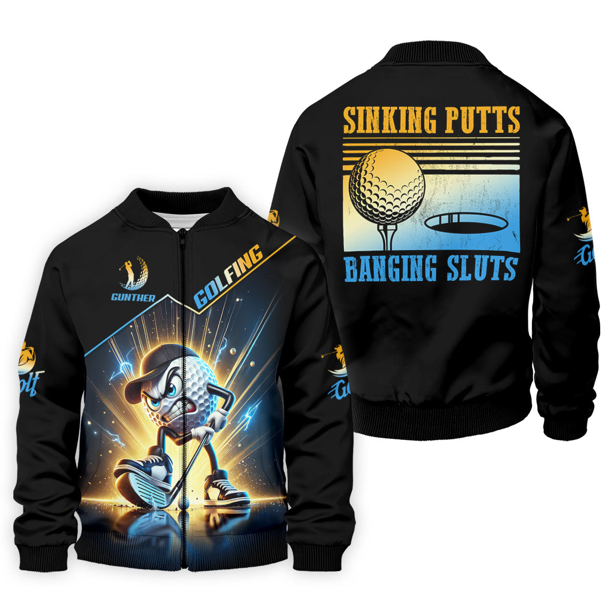 Sinking Putts Banging Sluts Fun Golf Shirt, Golf Tops For Men, Golf Shirts For Men, Golf Gift For Men