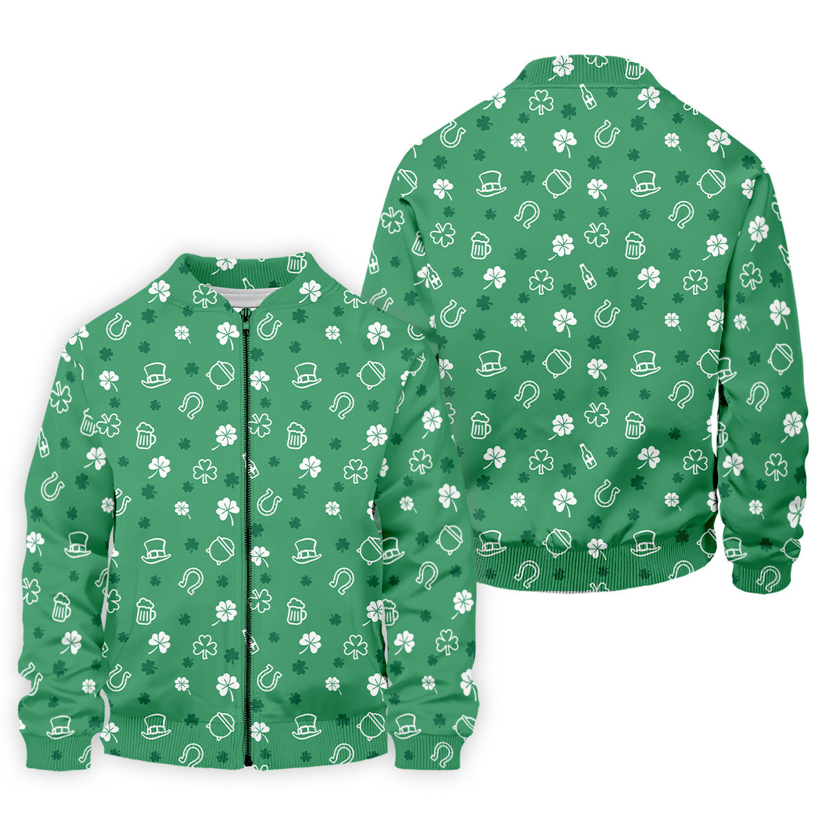 Leprechaun Hat Shamrock Beer Seamless Pattern St. Patrick’s Day Golf Shirt, Polo Shirt Men, Golf Shirts For Men