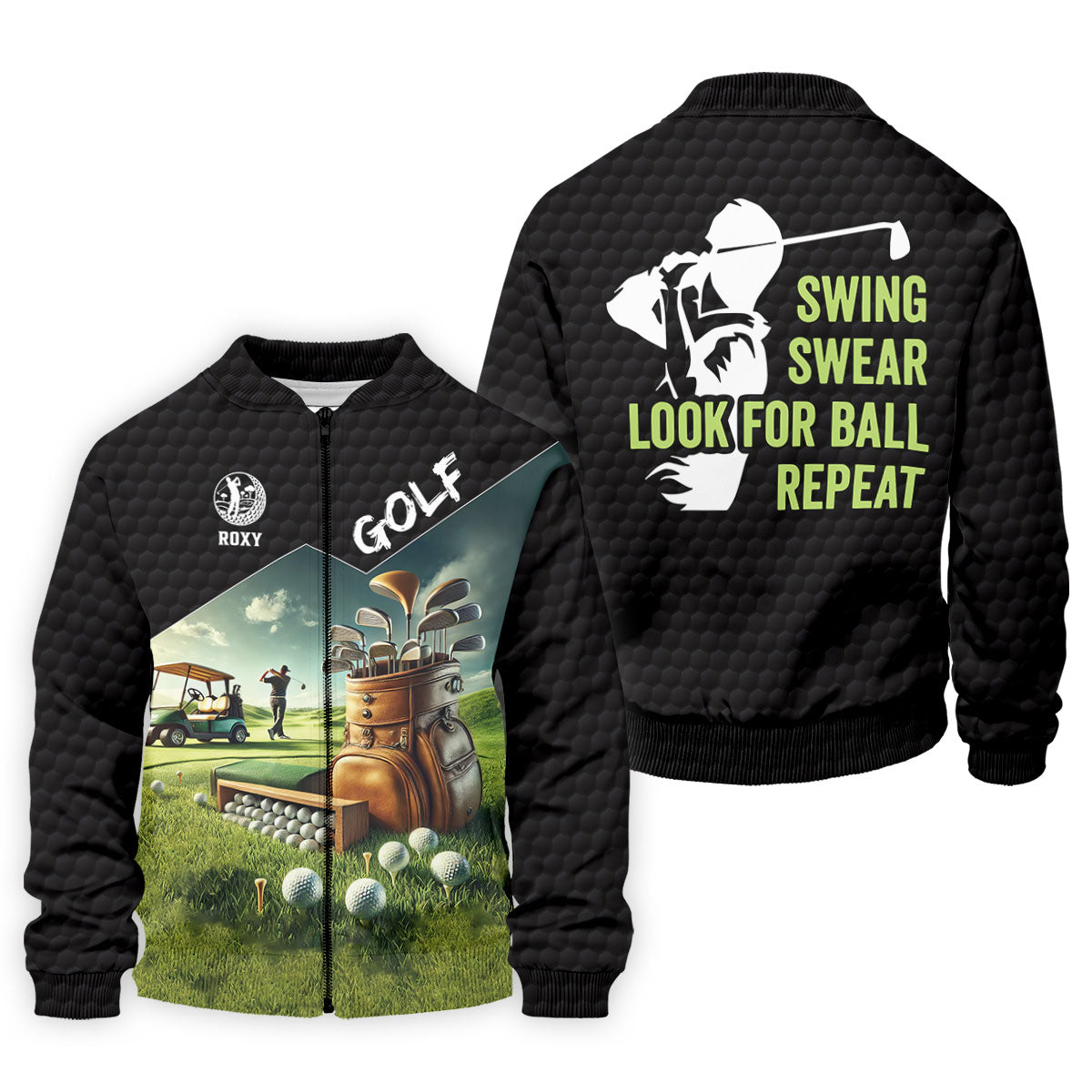 Swing Swear Look For Ball Repeat Funny Golf Shirt, Custom Golf Shirts, Golf Shirts For Men
