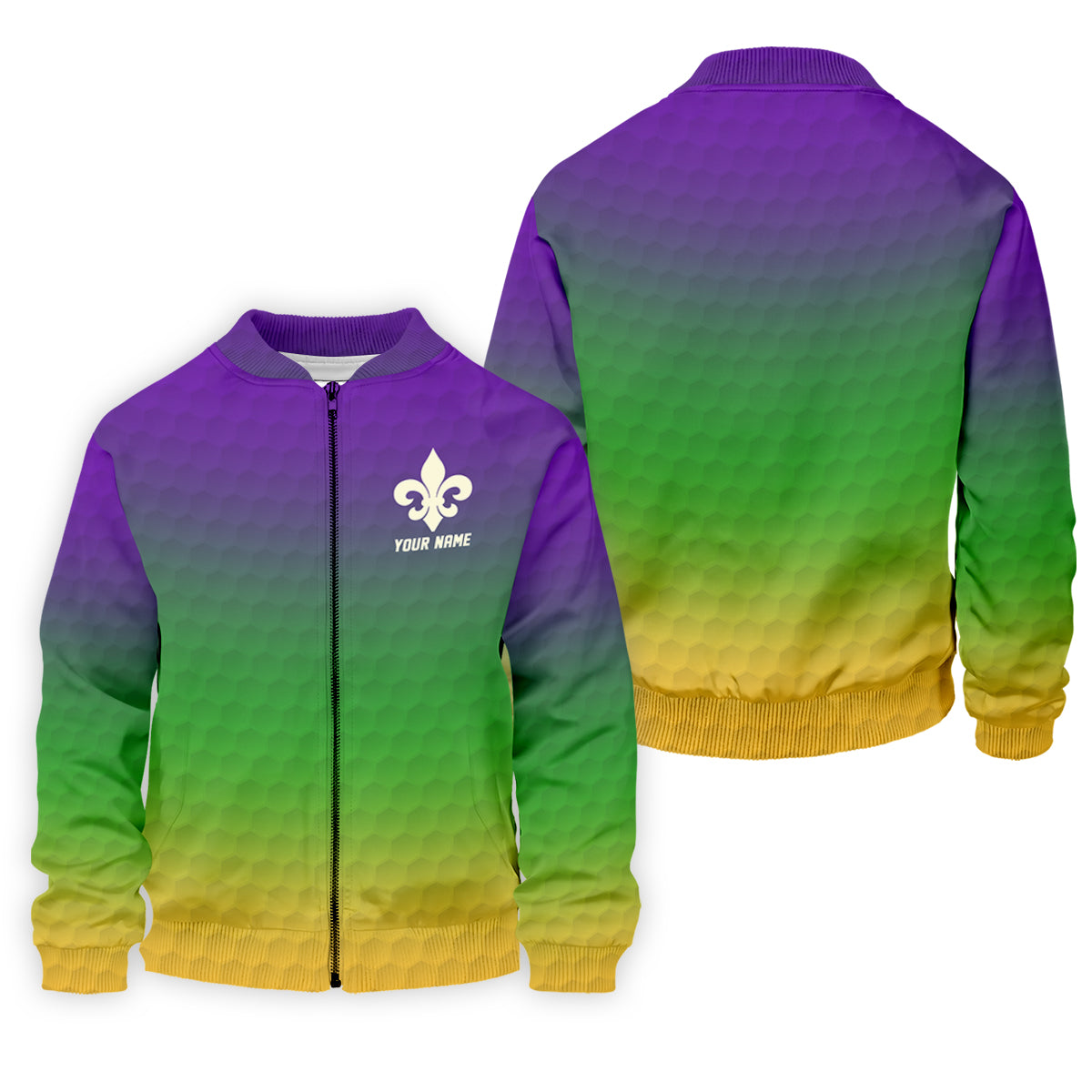 Purple Green Gold Golf Ball Pattern Mardi Gras Golf Shirt, Golf Tops For Men, Polo ShirtFor Men