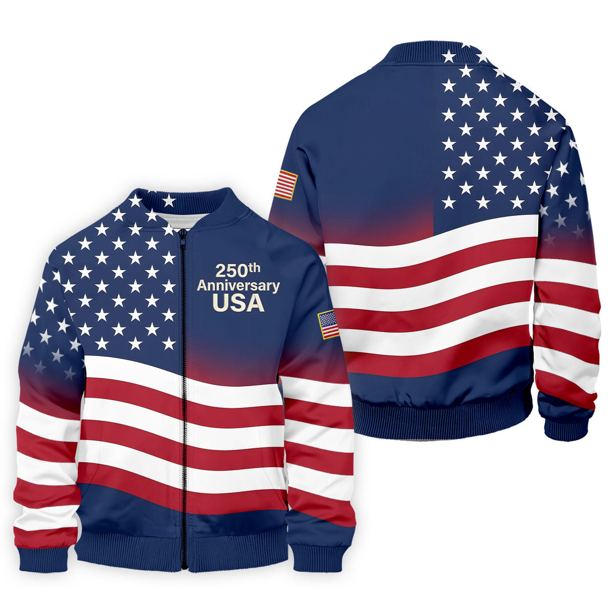 250th Anniversary USA Flag Pattern 4th Of July Golf Shirt, Patriotic Golf Shirt, Golf Shirts For Men