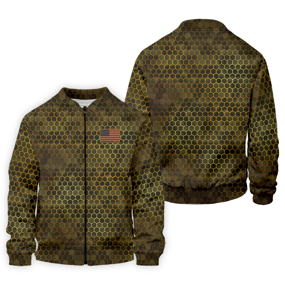 Hexagonal Camo Patriotic 4th Of July Golf Shirt, 250 Years Polo Shirtor Men