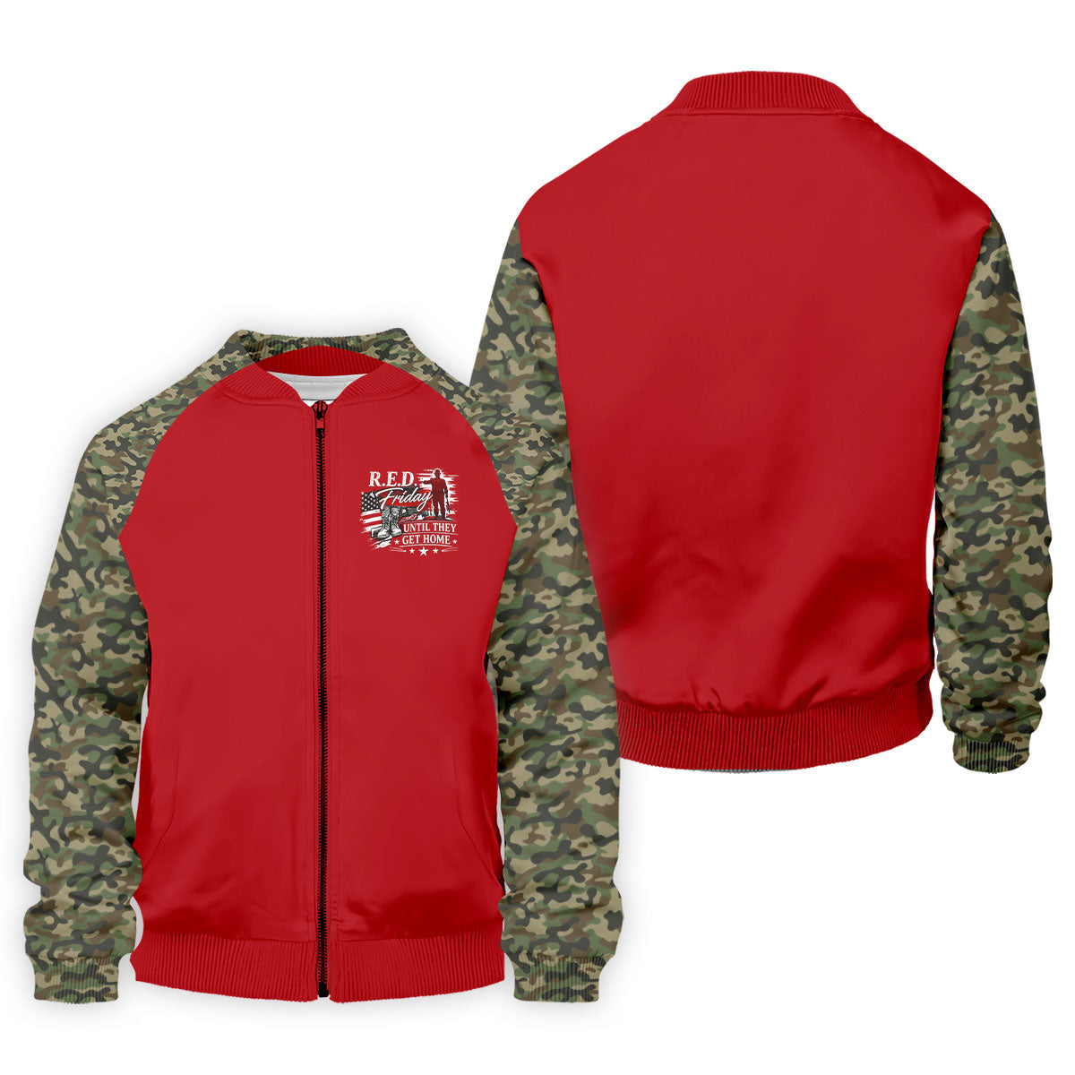 RED Friday Untill They Get Home Red Camo Golf Shirt, Veteran Memorial 250 Years Polo Shirtor Men