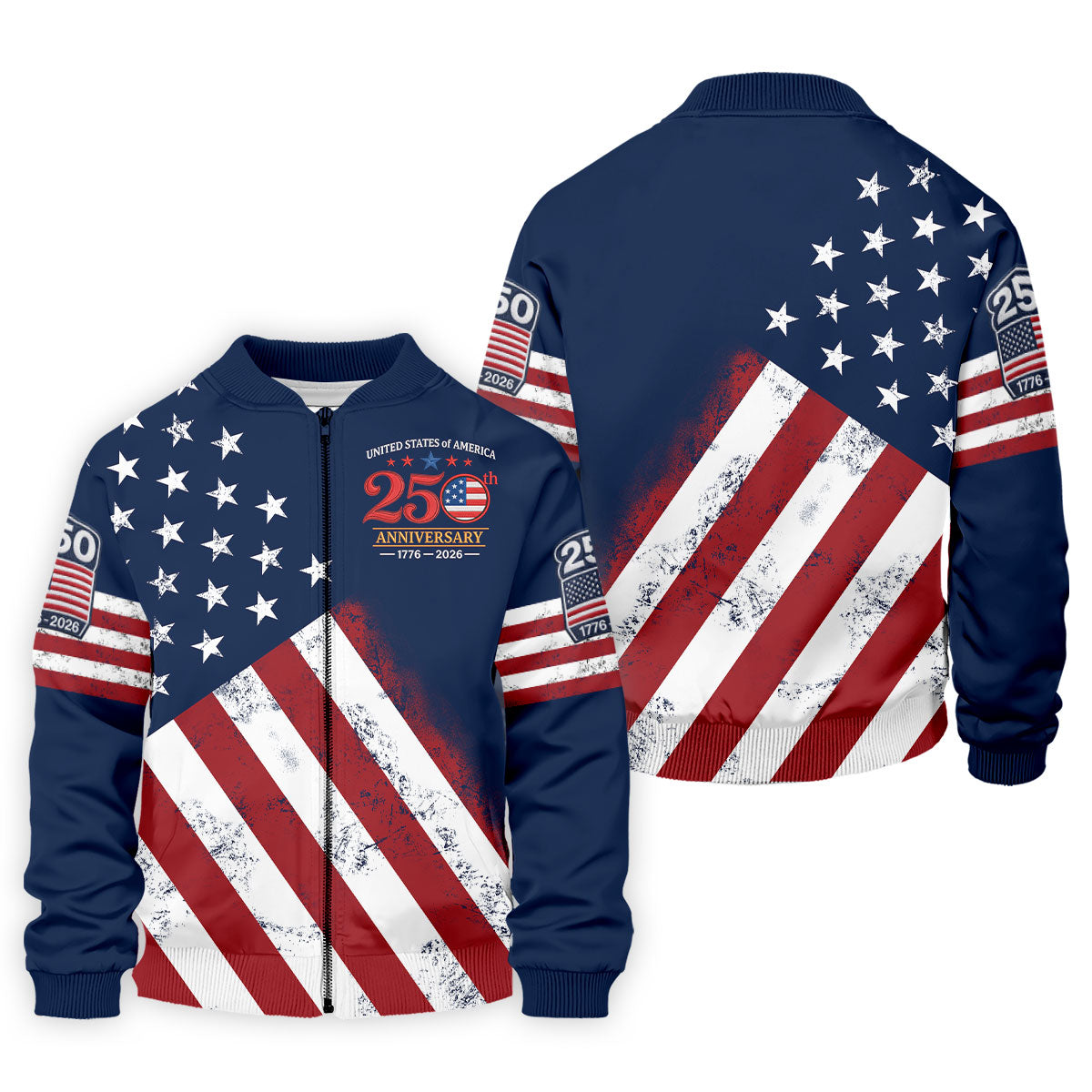USA 250th Anniversary American Flag Men Golf Shirt, 4th Of July Polo ShirtFor Men