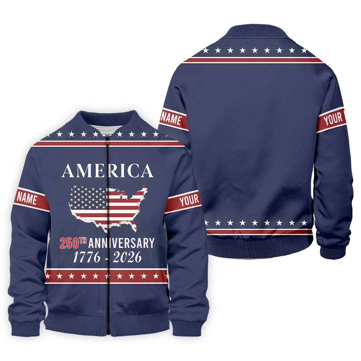America 250th Anniversary 1776-2926 Navy Golf Shirt, 4th Of July Patriotic Golf Shirts For Men