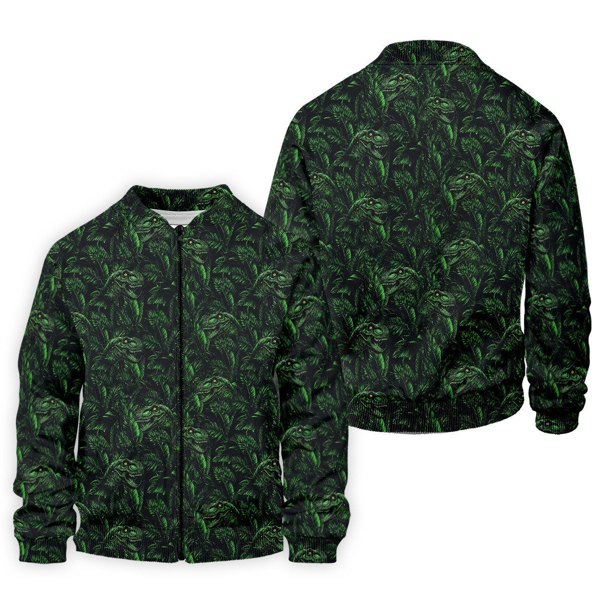 Dinosaurs In The Forest Deep Forest Green Hawaiian Golf Shirt, Polo Shirtor Men
