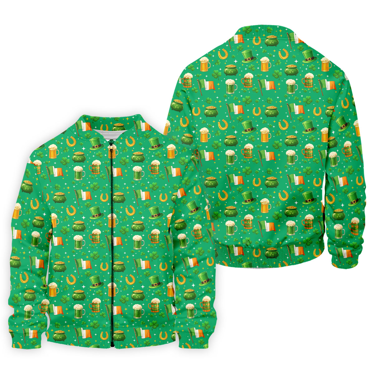 St Patrick's Day Pot Of Gold Leprechaun Hats Irish Flag Golf Tops For Men, Golf Gift For Men, Golf Shirts For Men