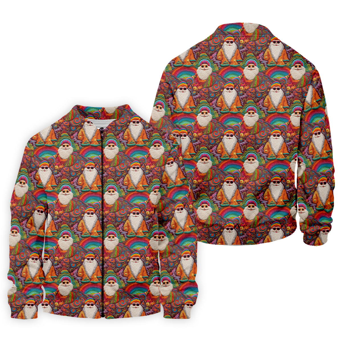 Groovy Hippie Santa Seamless Pattern Golf Shirts, Gifts For Golf Lovers, Christmas Golf Shirt, Golfing Apparel