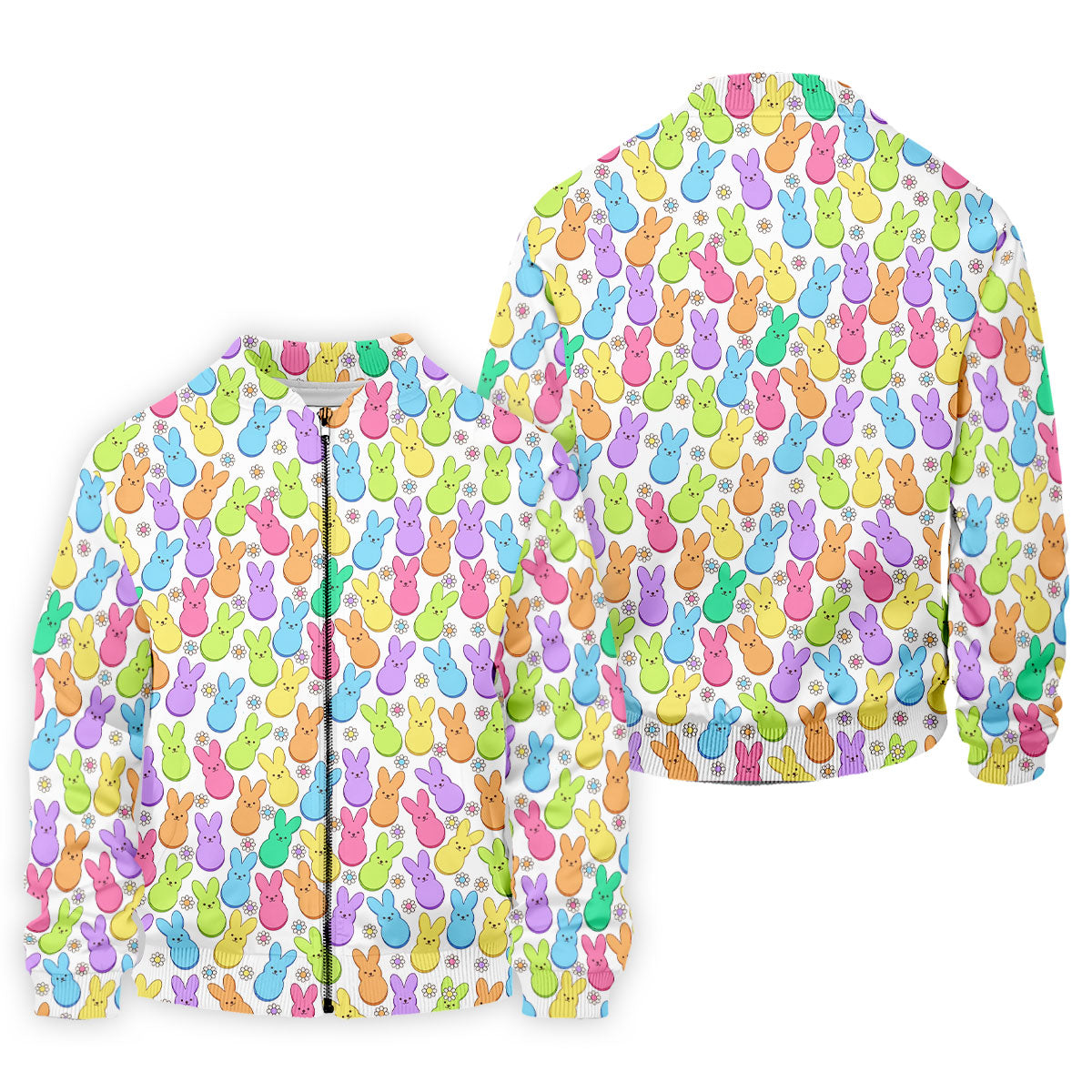 Pastel Easter Peeps Daisy Pattern Golf Shirts For Men, Cute Golf Outfit, Polo Shirt Men