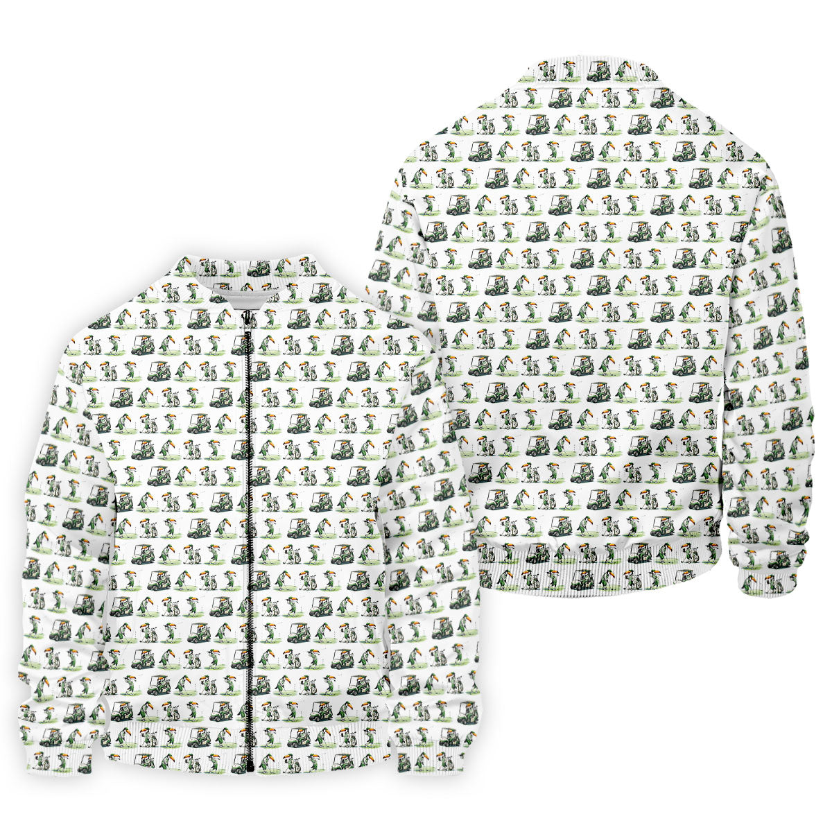 Funny Toucan Golf Pose White And Green Golf Tops For Men, Polo ShirtFor Men, Golf Shirts For Men